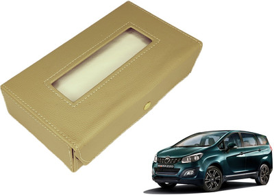 MOCKHE Basic-Beige Tissue Box Leatherette-358 Vehicle Tissue Dispenser(Beige)