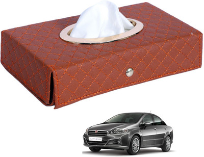 MOCKHE Cross-Tan Tissue Box Leatherette-260 Vehicle Tissue Dispenser(Grey)