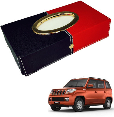 MOCKHE Chrom-Black-Red Tisue Box Leatherete-490 Vehicle Tissue Dispenser(Black, Red)