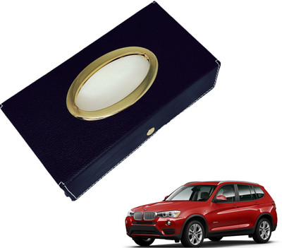 MOCKHE Chrom-Black Tisue Box Leatherete-556 Vehicle Tissue Dispenser(Black)