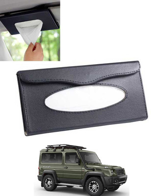 MSNP Universal Leatherite Rectangle Black Tissue Box For Car/office/Home-128 Vehicle Tissue Dispenser(Black)