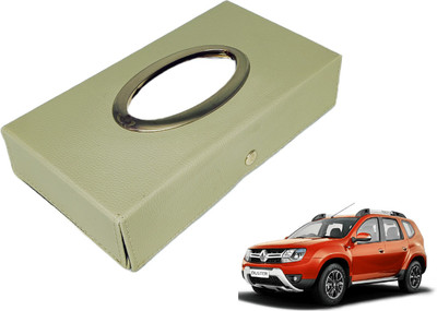 MOCKHE Chrom-Beige Tisue Box Leatherete-658 Vehicle Tissue Dispenser(Beige)