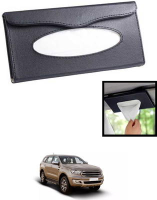 MATIES Universal Lightweight/Waterproof Leatherite Rectangle Black Tissue For Car-91 Vehicle Tissue Dispenser(Black)