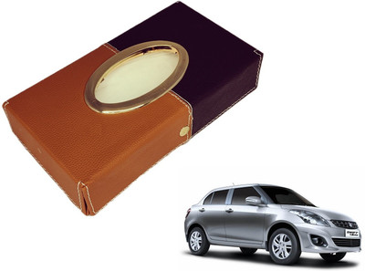 MOCKHE Chrom-Black-Tan Tisue Box Leatherete-96 Vehicle Tissue Dispenser(Black, Grey)