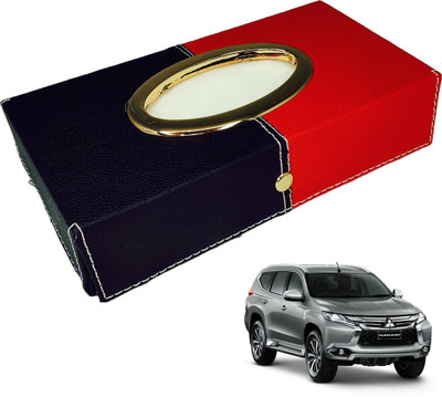 MOCKHE Chrom-Black-Red Tisue Box Leatherete-171 Vehicle Tissue Dispenser(Black, Red)