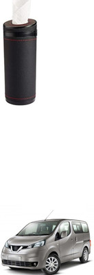 PRTEK PU Leather Plus ABS, Car Cylindrical Cup Holder Tissue forEvalia Vehicle Tissue Dispenser(Brown)