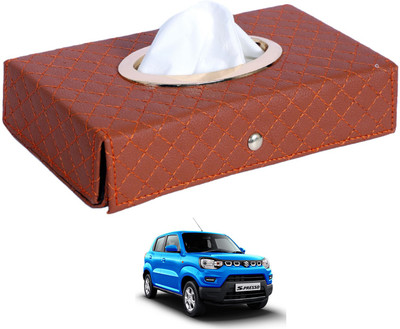 MOCKHE Cross-Tan Tissue Box Leatherette-315 Vehicle Tissue Dispenser(Grey)