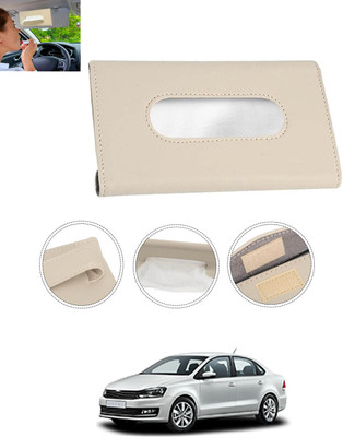 MSNP Universal Leatherite Rectangle Beige Tissue Box For Car/office/Home-288 Vehicle Tissue Dispenser(Beige)