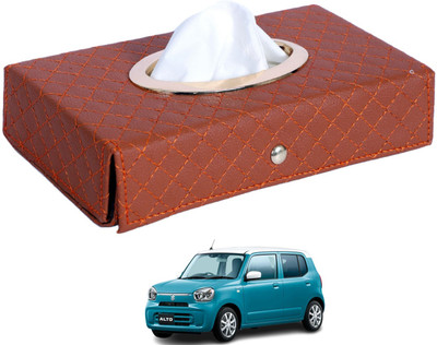 MOCKHE Cross-Tan Tissue Box Leatherette-147 Vehicle Tissue Dispenser(Grey)