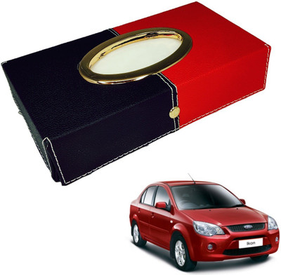 MOCKHE Chrom-Black-Red Tisue Box Leatherete-403 Vehicle Tissue Dispenser(Black, Red)