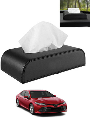AYW Black Tissue Holder Leatherite/Include Tissue/Save Space For Home/Car/Office-40 Vehicle Tissue Dispenser(Black)