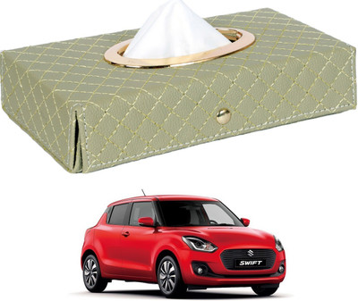 MOCKHE Cross-Beige Tissue Box Leatherette-560 Vehicle Tissue Dispenser(Beige)
