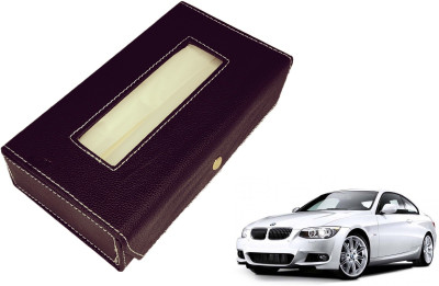 MOCKHE Basic-Black Tissue Box Leatherette-4 Vehicle Tissue Dispenser(Black)