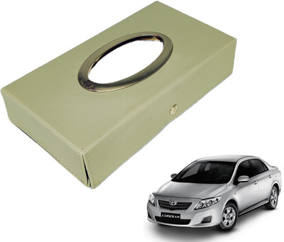 MOCKHE Chrom-Beige Tisue Box Leatherete-652 Vehicle Tissue Dispenser(Beige)