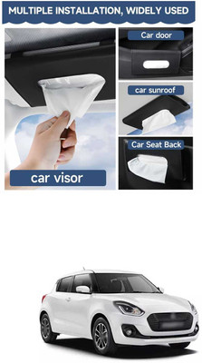 PRTEK Black Car Tissue Napkin Holder for Sun Visor and Backseat – Universal Fit O4 Vehicle Tissue Dispenser(Black)