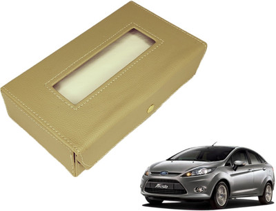 MOCKHE Basic-Beige Tissue Box Leatherette-315 Vehicle Tissue Dispenser(Beige)