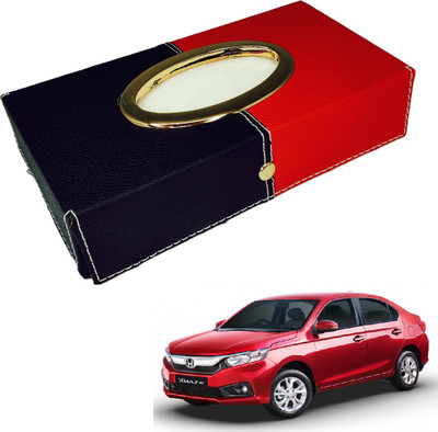 MOCKHE Chrom-Black-Red Tisue Box Leatherete-415 Vehicle Tissue Dispenser(Black, Red)