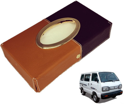 MOCKHE Chrom-Black-Tan Tisue Box Leatherete-198 Vehicle Tissue Dispenser(Black, Grey)