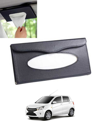 MSNP Universal Leatherite Rectangle Black Tissue Box For Car/office/Home-53 Vehicle Tissue Dispenser(Black)