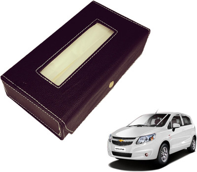 MOCKHE Basic-Black Tissue Box Leatherette-165 Vehicle Tissue Dispenser(Black)