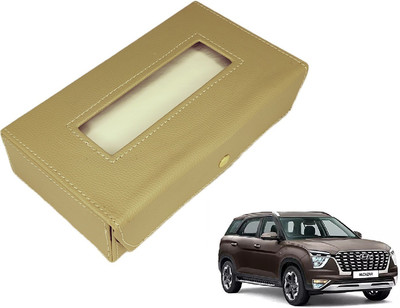 MOCKHE Basic-Beige Tissue Box Leatherette-253 Vehicle Tissue Dispenser(Beige)