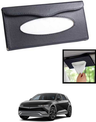 MATIES Universal Lightweight/Waterproof Leatherite Rectangle Black Tissue For Car-157 Vehicle Tissue Dispenser(Black)