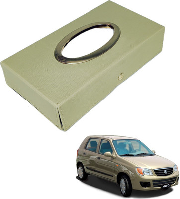 MOCKHE Chrom-Beige Tisue Box Leatherete-607 Vehicle Tissue Dispenser(Beige)