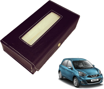 MOCKHE Basic-Black Tissue Box Leatherette-134 Vehicle Tissue Dispenser(Black)