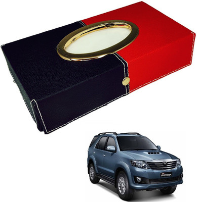 MOCKHE Chrom-Black-Red Tisue Box Leatherete-373 Vehicle Tissue Dispenser(Black, Red)