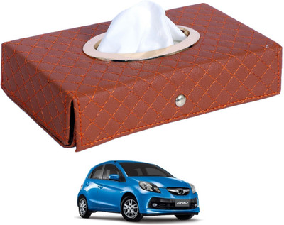 MOCKHE Cross-Tan Tissue Box Leatherette-164 Vehicle Tissue Dispenser(Grey)