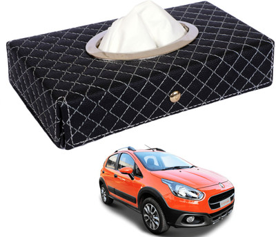 MOCKHE Cross-Black Tissue Box Leatherette-210 Vehicle Tissue Dispenser(Black)