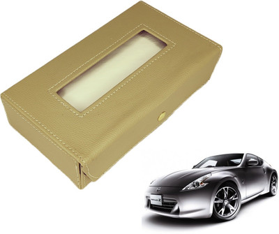 MOCKHE Basic-Beige Tissue Box Leatherette-239 Vehicle Tissue Dispenser(Beige)