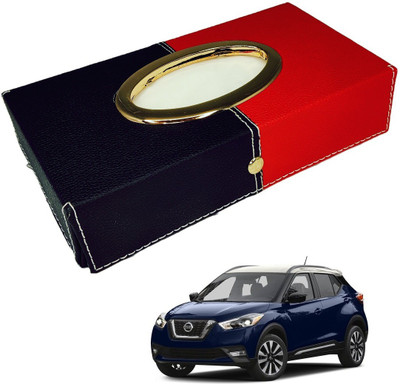 MOCKHE Chrom-Black-Red Tisue Box Leatherete-425 Vehicle Tissue Dispenser(Black, Red)