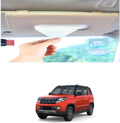 PRTEK Beige Car Tissue Holder Napkin for Sun Visor and Backseat – Universal Fit M5 Vehicle Tissue Dispenser(Beige)