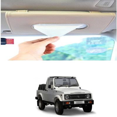 PRTEK Beige Car Tissue Holder Napkin for Sun Visor and Backseat – Universal Fit N5 Vehicle Tissue Dispenser(Beige)