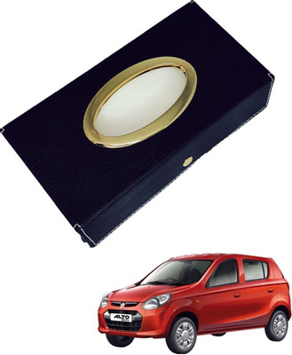 MOCKHE Chrom-Black Tisue Box Leatherete-613 Vehicle Tissue Dispenser(Black)
