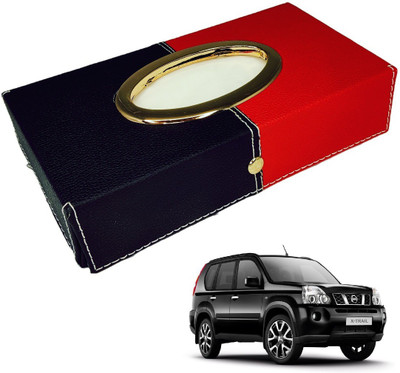 MOCKHE Chrom-Black-Red Tisue Box Leatherete-3 Vehicle Tissue Dispenser(Black, Red)
