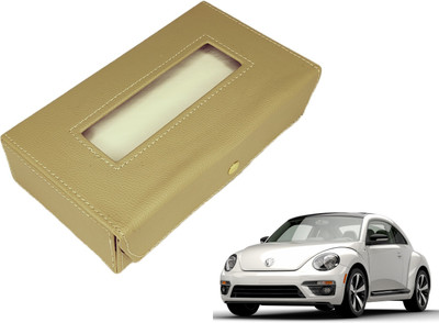 MOCKHE Basic-Beige Tissue Box Leatherette-463 Vehicle Tissue Dispenser(Beige)
