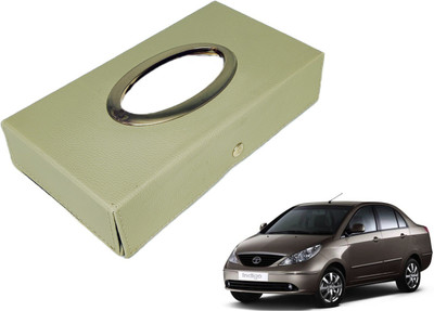 MOCKHE Chrom-Beige Tisue Box Leatherete-712 Vehicle Tissue Dispenser(Beige)