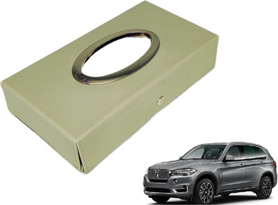 MOCKHE Chrom-Beige Tisue Box Leatherete-848 Vehicle Tissue Dispenser(Beige)