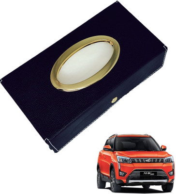 MOCKHE Chrom-Black Tisue Box Leatherete-567 Vehicle Tissue Dispenser(Black)
