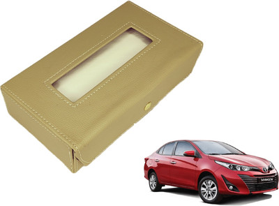 MOCKHE Basic-Beige Tissue Box Leatherette-448 Vehicle Tissue Dispenser(Beige)