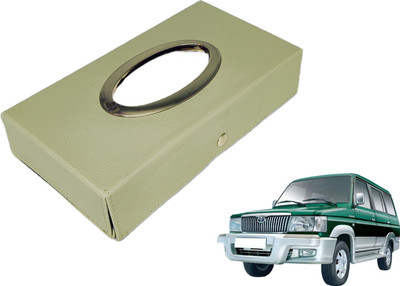 MOCKHE Chrom-Beige Tisue Box Leatherete-773 Vehicle Tissue Dispenser(Beige)