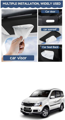 PRTEK Black Car Tissue Napkin Holder for Sun Visor and Backseat – Universal Fit M7 Vehicle Tissue Dispenser(Black)