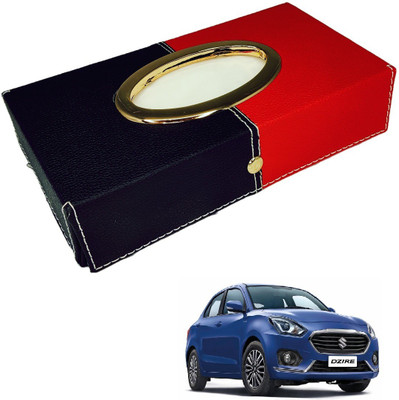 MOCKHE Chrom-Black-Red Tisue Box Leatherete-634 Vehicle Tissue Dispenser(Black, Red)