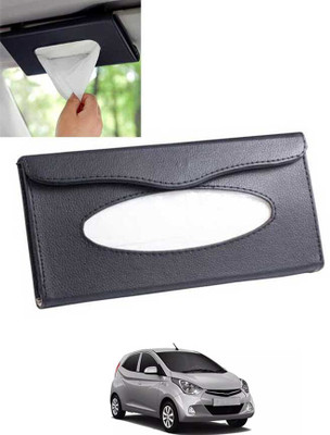 ABJD Leatherite Universal Black Rectangle Tissue Holder For Office,Home,Car-92 Vehicle Tissue Dispenser(Black)