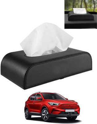 MATIES Leathrite New Design Black D-Shape Tissue Holder For-ZS EV MG 2023 Vehicle Tissue Dispenser(Beige)