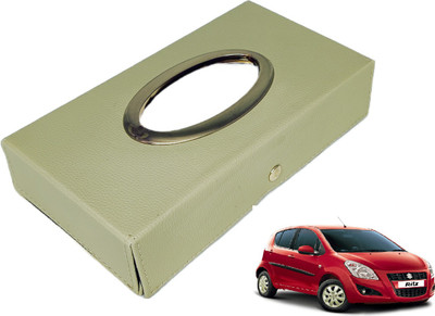 MOCKHE Chrom-Beige Tisue Box Leatherete-778 Vehicle Tissue Dispenser(Beige)