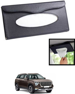 MATIES Universal Lightweight/Waterproof Leatherite Rectangle Black Tissue For Car-07 Vehicle Tissue Dispenser(Black)