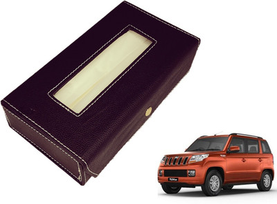 MOCKHE Basic-Black Tissue Box Leatherette-203 Vehicle Tissue Dispenser(Black)